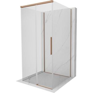 MEXEN/S Rox-3S sprchový kout 3 stěnný , posuvný 95 x 95, transparent, měď kartáčovaná 8C2-095-095-65-00-3S obraz