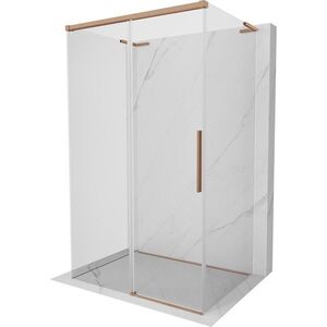 MEXEN/S Rox-3S L sprchový kout 3 stěnný , posuvný 155 x 75, transparent, měď kartáčovaná 8C2L-155-075-65-00-3S obraz