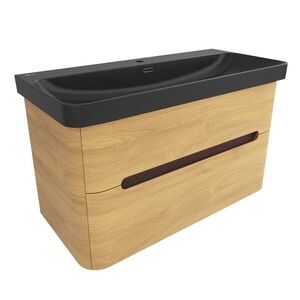 Koupelnová skříňka s umyvadlem SAT Fusion 97, 5x53x45 cm dub medový mat SATFUSION2100DMBKM SATFUSION2100DMBKM obraz