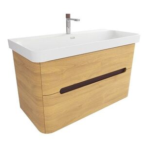 Koupelnová skříňka s umyvadlem SAT Fusion 97, 5x53x45 cm dub medový mat SATFUSION2100DMMWB SATFUSION2100DMMWB obraz