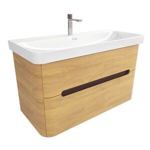 Koupelnová skříňka s umyvadlem SAT Fusion 97, 5x53x45 cm dub medový mat SATFUSION2100DMUBA SATFUSION2100DMUBA obraz