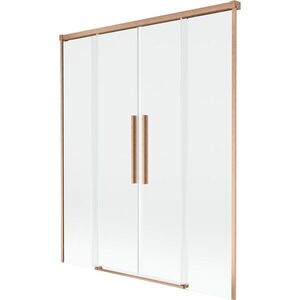 MEXEN/S Rox vanová zástěna 2-křídlová posuvná 150 x 150, transparent, měď kartáčovaná 8C9-150-002-65-00 obraz