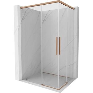 MEXEN/S Rox Duo sprchový kout posuvný 90 x 80, transparent, měď kartáčovaná 8C2D-090-080-65-00 obraz
