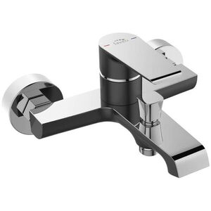 Laveo Largo nástěnná vanová baterie bez příslušenství, černá/ chrom BAH_710D obraz