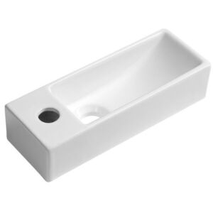 SAPHO AQUA MINI keramické umývátko 38x14cm, otvor pro baterii vlevo, bílá AR446 obraz