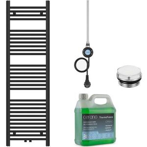 CERANO Koupelnový elektrický radiátorový set Benito WIFI 600W černá matná 1500x450 mm CER-844317 obraz