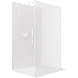 CERANO Sprchová zástěna Walk-in Onyx Duo L/P 8 mm hranatá vzpěra bílá matná, rýhované sklo 160x200 CER-8050BD1899 obraz