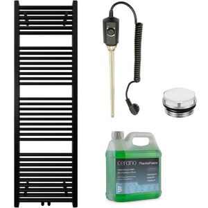 CERANO Koupelnový elektrický radiátorový set Lincoln 300W černá matná 1600x500 mm CER-680542 obraz