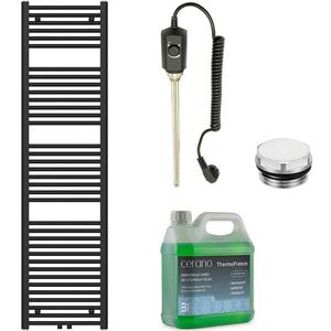 CERANO Koupelnový elektrický radiátorový set Benito 600W černá matná 1700x450 mm CER-884732 obraz