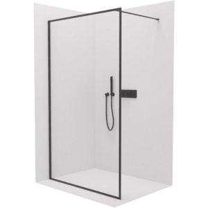 CERANO Sprchová zástěna Walk-in Moreli L/P 8 mm černá matná, transparentní sklo 70x200 CER-417602 obraz