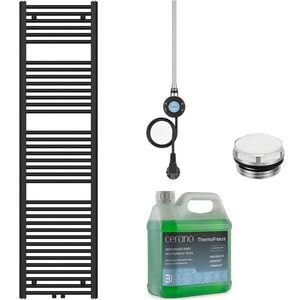 CERANO Koupelnový elektrický radiátorový set Benito WIFI 600W černá matná 1700x450 mm CER-911258 obraz
