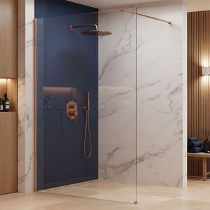 REA/S Sprchová zástěna Flexi Transparent / Brush Copper 100 KPL-K99362 obraz