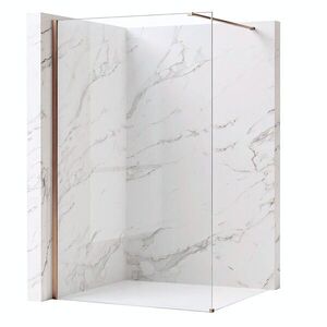 REA/S Sprchová zástěna Flexi Transparent / Brush Copper 80 KPL-K99367 obraz