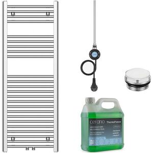 CERANO Koupelnový elektrický radiátorový set Benito WIFI 300W chrom 1200x450 mm CER-317984 obraz