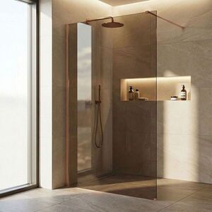 REA/S Sprchová zástěna Flexi Brown / Brush Copper 110 KPL-K99371 obraz
