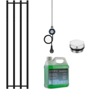 CERANO Koupelnový elektrický radiátorový set Bertini WIFI 300W černá matná 1400x351 mm CER-491882 obraz
