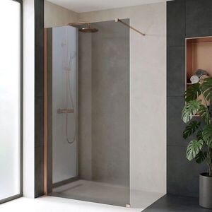 REA/S Sprchová zástěna Flexi Grey / Brush Copper 100 KPL-K99384 obraz