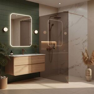 REA/S Sprchová zástěna Flexi Brown / Brush Copper 140 KPL-K99388 obraz