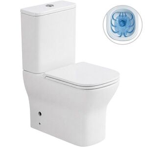 CERANO WC kombi Hugo, Rimless bezokrajové splachování + Slim/SoftClose sedátko spodní/zadní odpad bílá lesklá 63, 5x35, 5 CER-538759 obraz