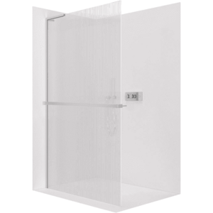 CERANO Sprchová zástěna Walk-in Onyx L-levá vzpěra 8 mm + polička/držák na ručníky chrom, rýhované sklo 160x200 CER-8050BD930 obraz