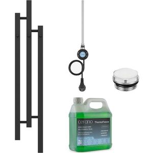 CERANO Koupelnový elektrický radiátorový set Fabiano WIFI 300W černá matná 1200x220 mm CER-549452 obraz