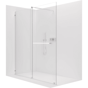 CERANO Sprchová zástěna Walk-in Medin L/P 8 mm chrom, transparentní sklo 140x195 dvoudílná posuvná CER-477994 obraz