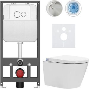 CERANO Závěsné WC s bidetem Basic/Cronus Standard bílá lesklá WC tlačítko Dualo/Bílá závěsné předstěnová instalace 59, 3x38, 4 CER-8050BD86423 obraz
