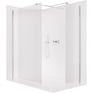 CERANO Sprchová zástěna Walk-in Onyx T L/P 8 mm hranatá vzpěra chrom, rýhované sklo 160x120x200 CER-8050BD2662 obraz