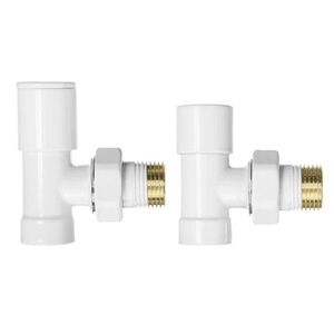 CERANO Připojovací sada radiátorových ventilů ruční rohová 1/2"/1/2"- bílá lesklá CER-K1564 obraz