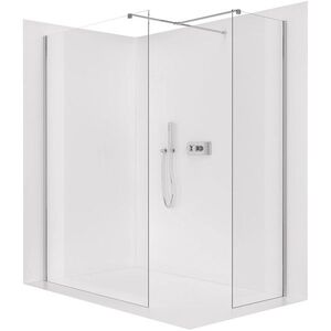 CERANO Sprchová zástěna Walk-in Onyx T L/P 8 mm hranatá vzpěra chrom, transparentní sklo 160x160x200 CER-8050BD2502 obraz