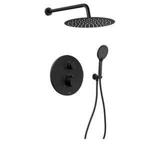 SAPHO Podomítkový sprchový set s termostatickou baterií, box, 2 výstupy, černá mat RH396B-01 obraz