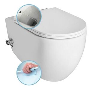 ISVEA INFINITY CLEANWASH závěsná WC mísa, integrovaný ventil a bidet. sprška, Rimless, 36, 5x53cm, bílá 10NFS9216I obraz