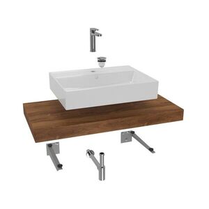 Koupelnová sestava SAT s deskou pod umyvadlo Dolce 100x8x50 cm dub charleston KSETDO13 KSETDO13 obraz
