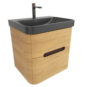 Koupelnová skříňka s umyvadlem SAT Fusion 57, 5x53x45 cm dub medový mat SATFUSION260DMBKMB SATFUSION260DMBKMB obraz