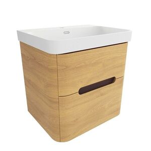 Koupelnová skříňka s umyvadlem SAT Fusion 57, 5x53x45 cm dub medový mat SATFUSION260DMMW SATFUSION260DMMW obraz