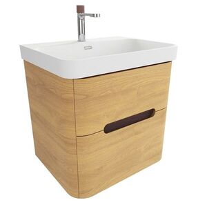 Koupelnová skříňka s umyvadlem SAT Fusion 57, 5x53x45 cm dub medový mat SATFUSION260DMMWBA SATFUSION260DMMWBA obraz