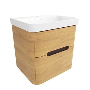 Koupelnová skříňka s umyvadlem SAT Fusion 57, 5x53x45 cm dub medový mat SATFUSION260DMU SATFUSION260DMU obraz
