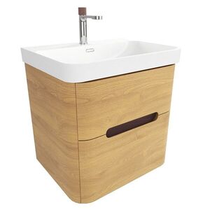 Koupelnová skříňka s umyvadlem SAT Fusion 57, 5x53x45 cm dub medový mat SATFUSION260DMUBA SATFUSION260DMUBA obraz