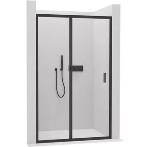 CERANO Sprchové posuvné dveře Varone LINE L/P 6 mm černá matná, transparentní sklo 90x195 CER-478081 obraz