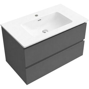 CERANO Koupelnová skříňka Carole antracitová + keramické umyvadlo Novo bílá lesklá 101x49, 5x46, 5 CER-342255 obraz