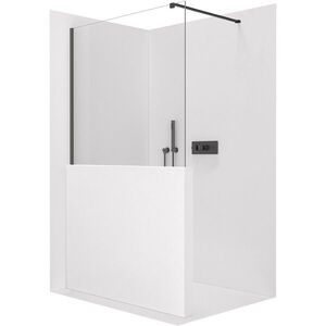 CERANO Sprchová zástěna Walk-in Onyx Half Cube L/P 8 mm hranatá vzpěra černá matná, transparentní sklo 100x100 CER-978618 obraz