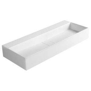 SAPHO CUBIS umyvadlo, litý mramor, 100x40cm, bez otvoru, bílá CU100-0 obraz