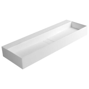 SAPHO CUBIS umyvadlo, litý mramor, 120x40cm, bez otvoru, bílá CU120-0 obraz
