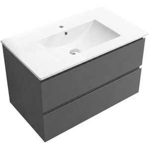 CERANO Koupelnová skříňka Carole antracitová + keramické umyvadlo Todo bílá lesklá 101x50x46, 5 CER-622497 obraz