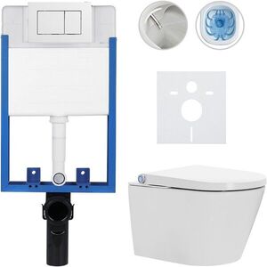 CERANO Kompletní WC set Profi/Cronus Standard bílá lesklá WC tlačítko Classic/Bílá pro zazdění 59, 3x38, 4 CER-011822 obraz