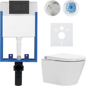 CERANO Kompletní WC set Profi/Cronus Standard bílá lesklá WC tlačítko Classic/Černá matná pro zazdění 59, 3x38, 4 CER-035142 obraz