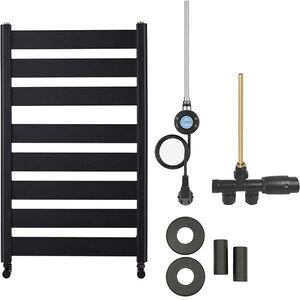 CERANO Koupelnový radiátorový set Marco kombinované vytápění, wifi tyč boční jednobodové připojení 600W černá matná 920x550 mm CER-682964 obraz