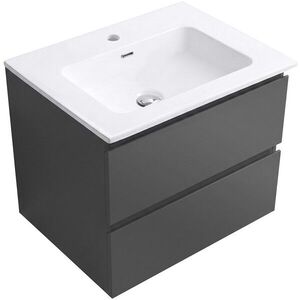 CERANO Koupelnová skříňka Carole antracitová + keramické umyvadlo Novo bílá lesklá 61x49, 5x46, 5 CER-057941 obraz