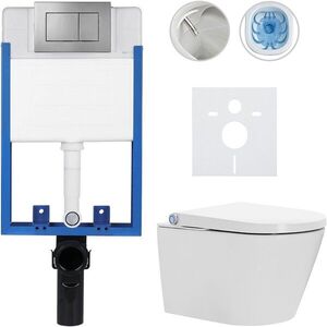 CERANO Kompletní WC set Profi/Cronus Standard bílá lesklá WC tlačítko Classic/Tmavě šedá pro zazdění 59, 3x38, 4 CER-094468 obraz