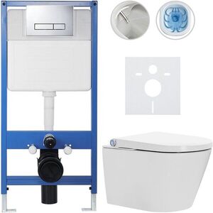 CERANO Kompletní WC set Profi/Cronus Standard bílá lesklá WC tlačítko Slim/Chrom předstěnová instalace 59, 3x38, 4 CER-153218 obraz